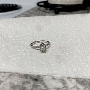 Beautiful Marquis cut diamond engagement ring .77ct 14k fancy center